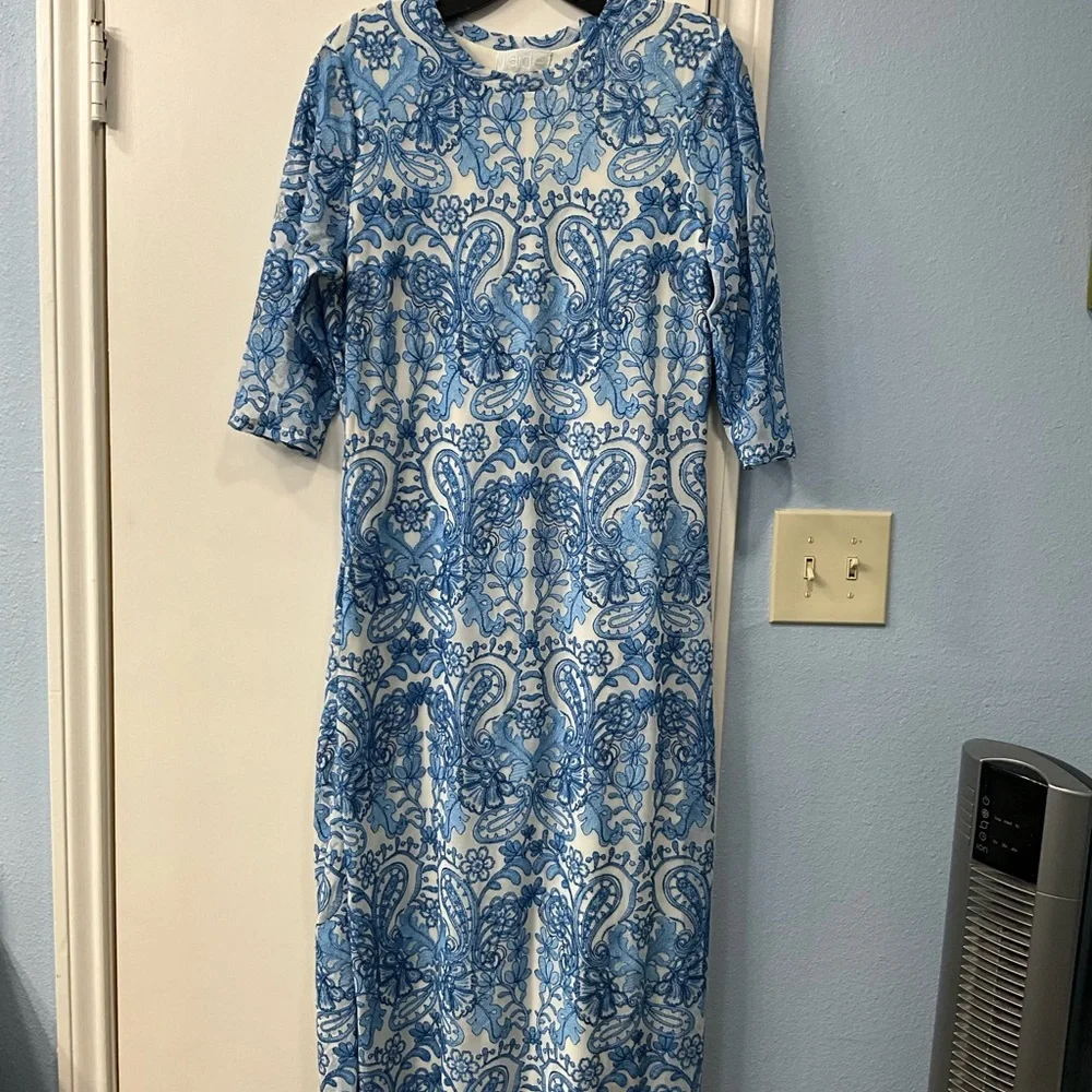 New without tags. Jade by Johnny Was WYNIFRED MESH MIDI DRESS - Picture 2 of 4